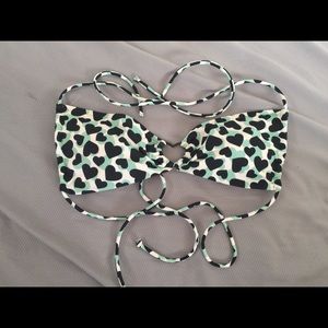 Victorias Secret Heart Print & Detail Bikini Top